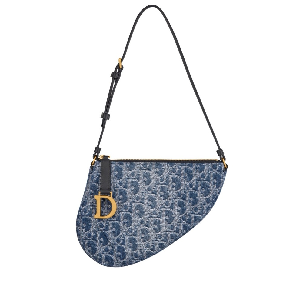 Dior Denim Blue Saddle Pouch Bag